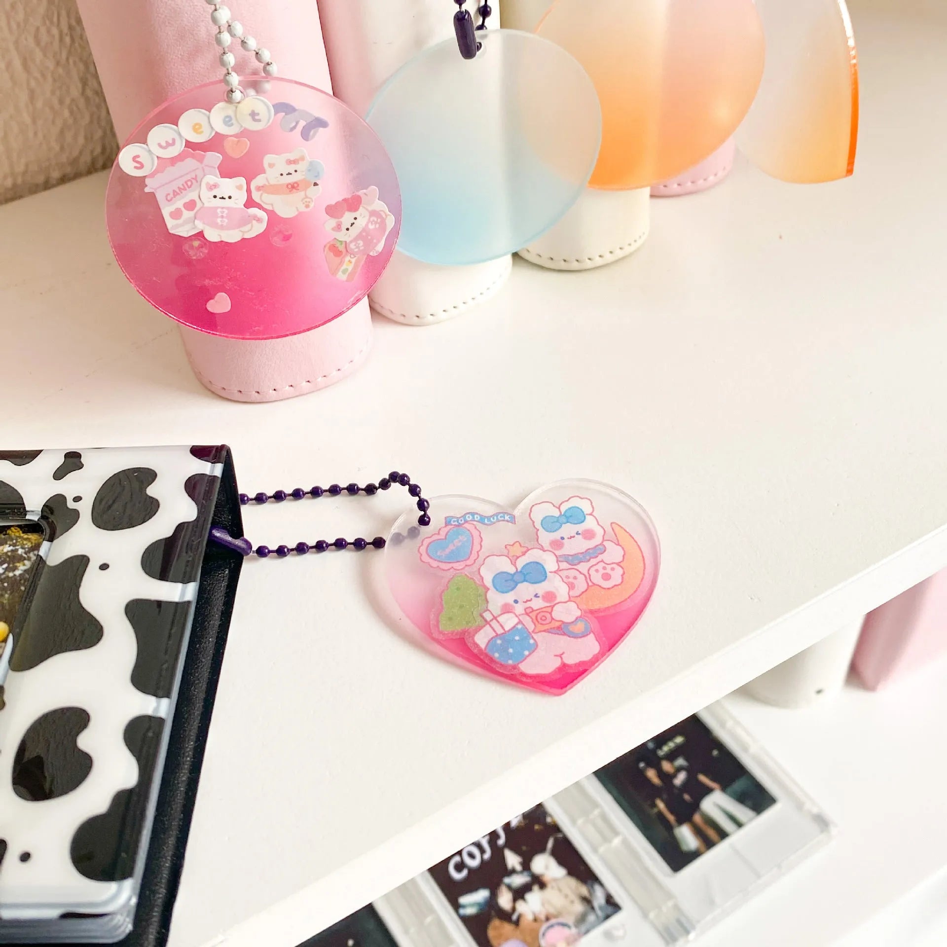 A set of colourful cartoon-style PVC waterproof stickers for decorating notebooks and stationery.
