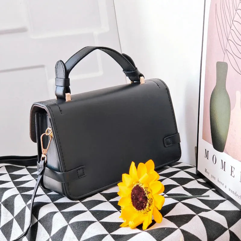 Retro small square pattern crossbody bag in PU material with file bag organisation