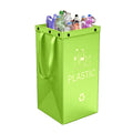 Blue waterproof plastic waste sorting bin with classification compartments, 40 litre capacity.