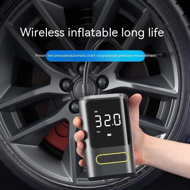 Handheld wireless charging digital display vehicle air pump with accessories