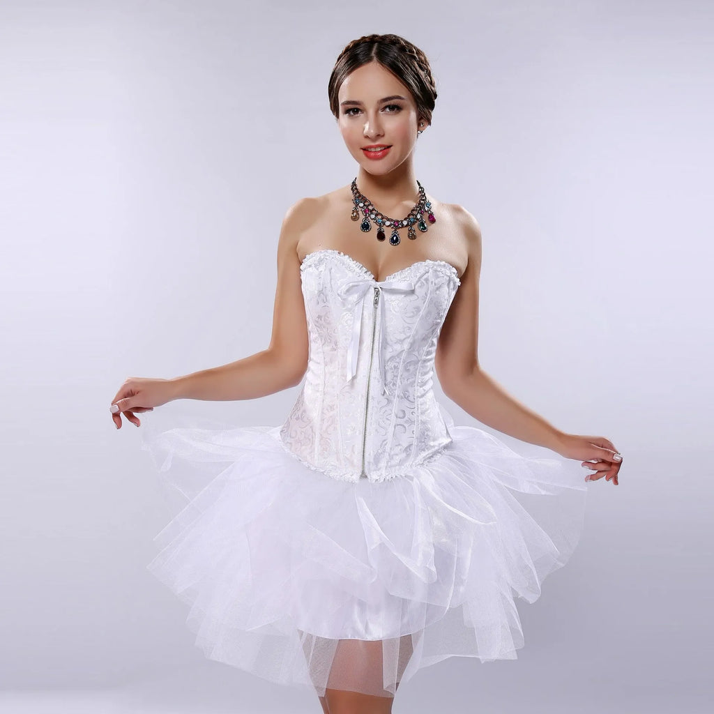 Women's spandex zipper corset in multiple colours with front fastening