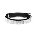 A velvet cat collar with rhinestones, shown in an adjustable length from 20 to 30 cm.