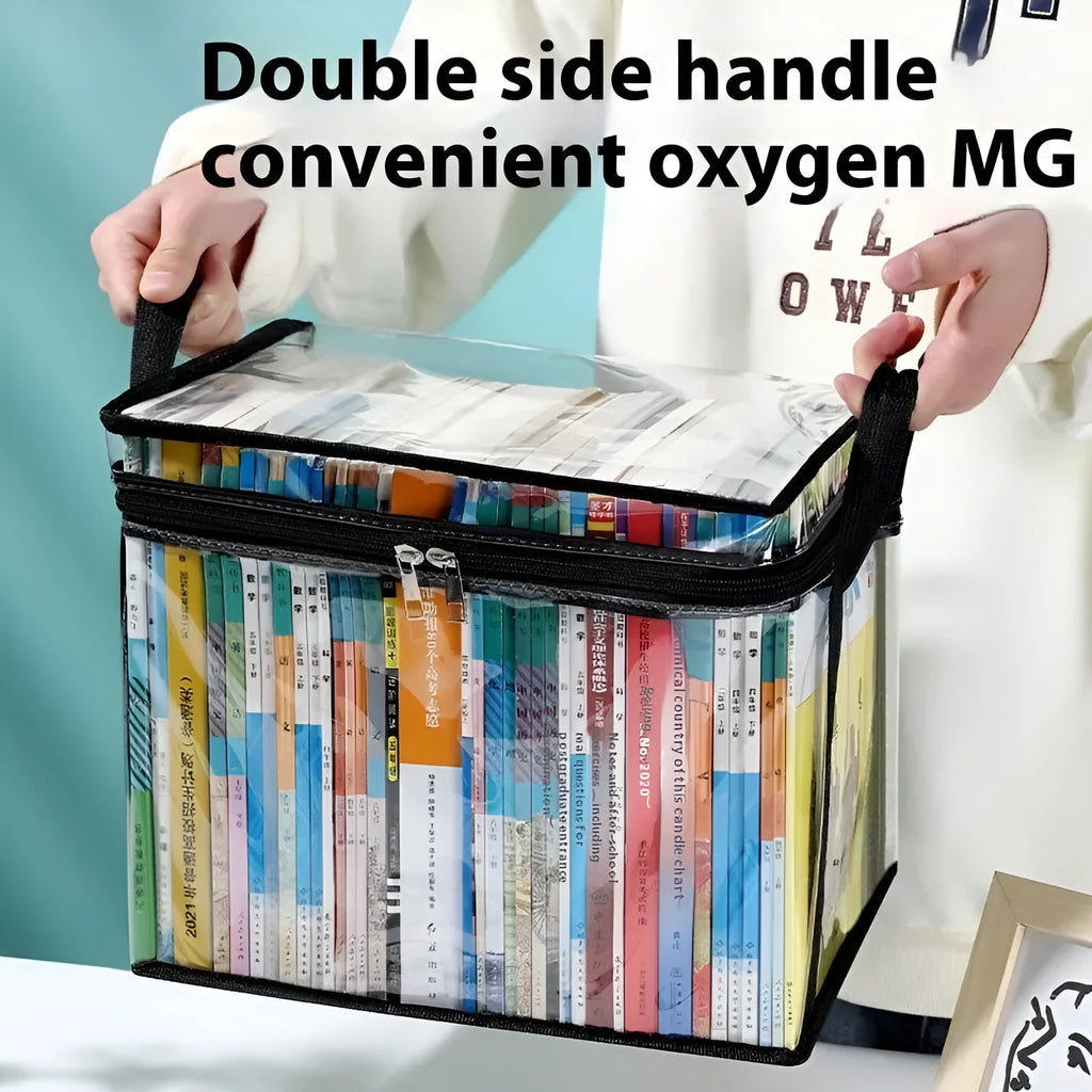 Large white PVC buggy bag with transparent sections showing storage capacity of 38 x 24 x 32 cm
