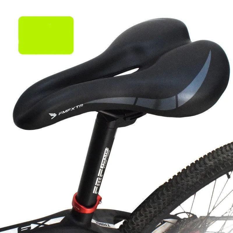Bicycle seat cushion with hollow centre, PU leather cover, dimensions 270mm by 180mm
