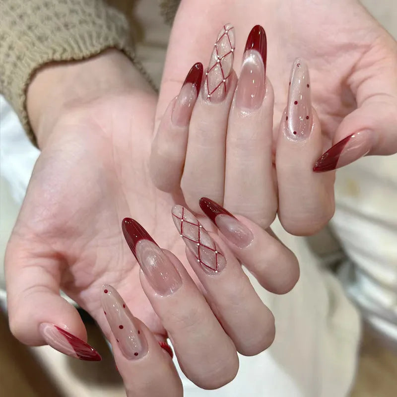 Sweet Girl style press-on false nails with adhesive tabs in a random mix of colours
