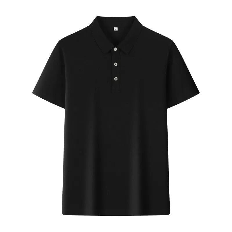 5A antibacterial Solona polo shirt cool feeling solid colour short sleeve cotton work top in black