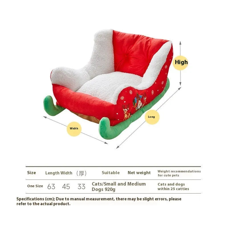 Christmas cloth cat bed winter warm 63x45x33cm on floor