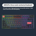 AJAZZ AK832PRO mechanical keyboard with colour screen showing blue lighting on PBT keycaps