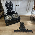 Personalised dog bowl holder with custom name engraving in 304 stainless steel