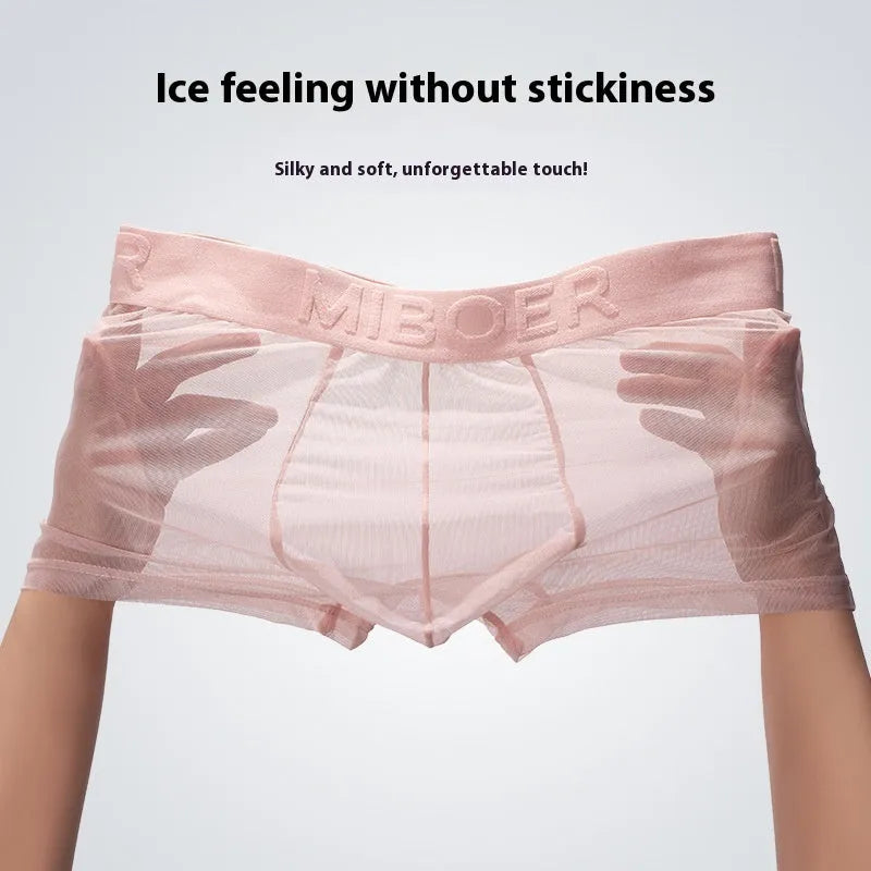 Men's thin invisible breathable boxers in multiple colours showing quick-drying polyester fabric