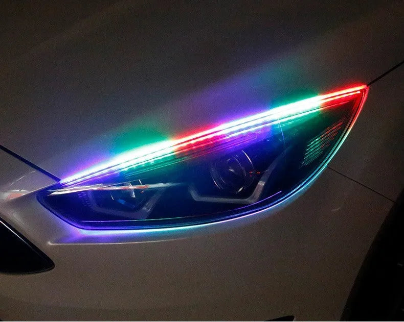 RGB colour changing LED daytime running light strip with remote control for General Motors vehicles
