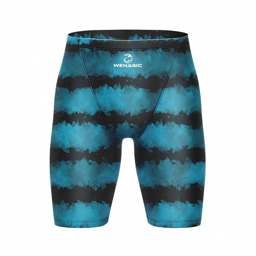 Men's Lycra swimming pants in pattern design with briefs style cut