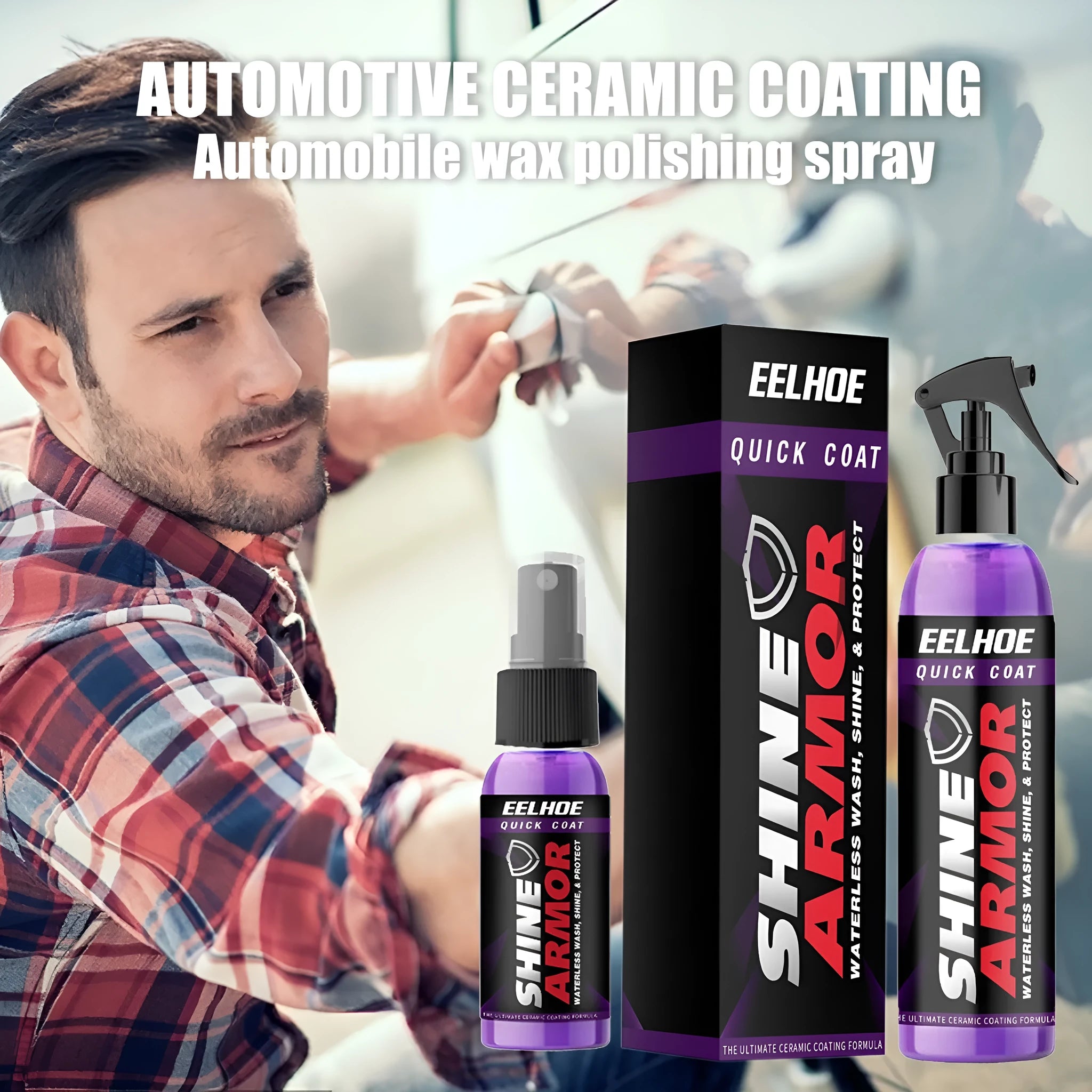 Purple automobile nano coating spray bottle with hand spray wax microplated crystal technology