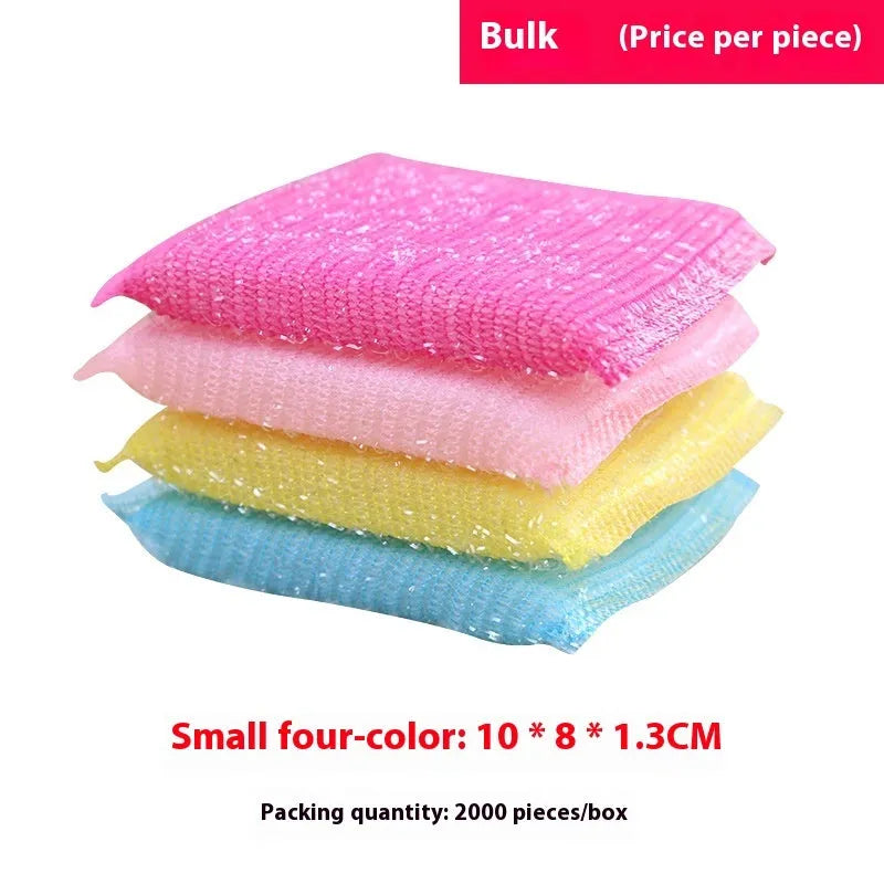 Pinstripe fabric dishwashing sponge mop with plastic handle in macaron mixed colours for kitchen cleaning