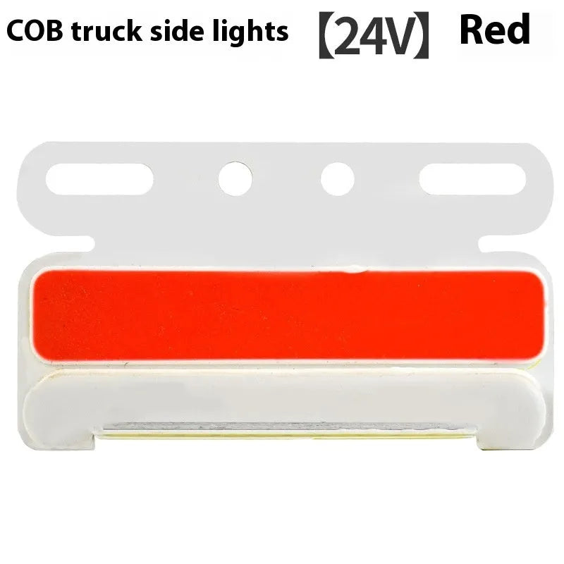 Waterproof aluminium alloy COB LED truck side marker light in red, yellow, green, blue, or white for 12V/24V vehicles