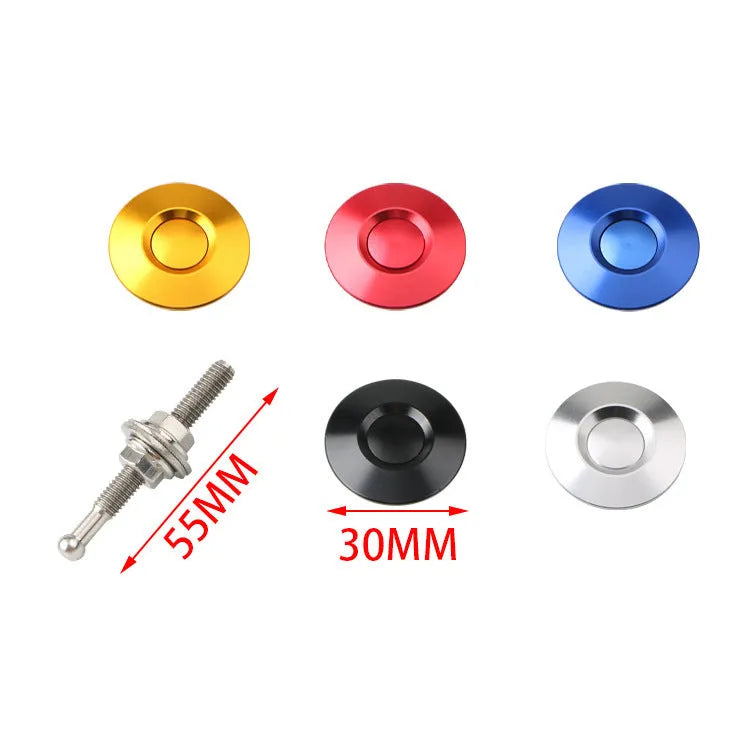 30mm diameter engine cover lock in silver, black, gold, blue, and red colour options