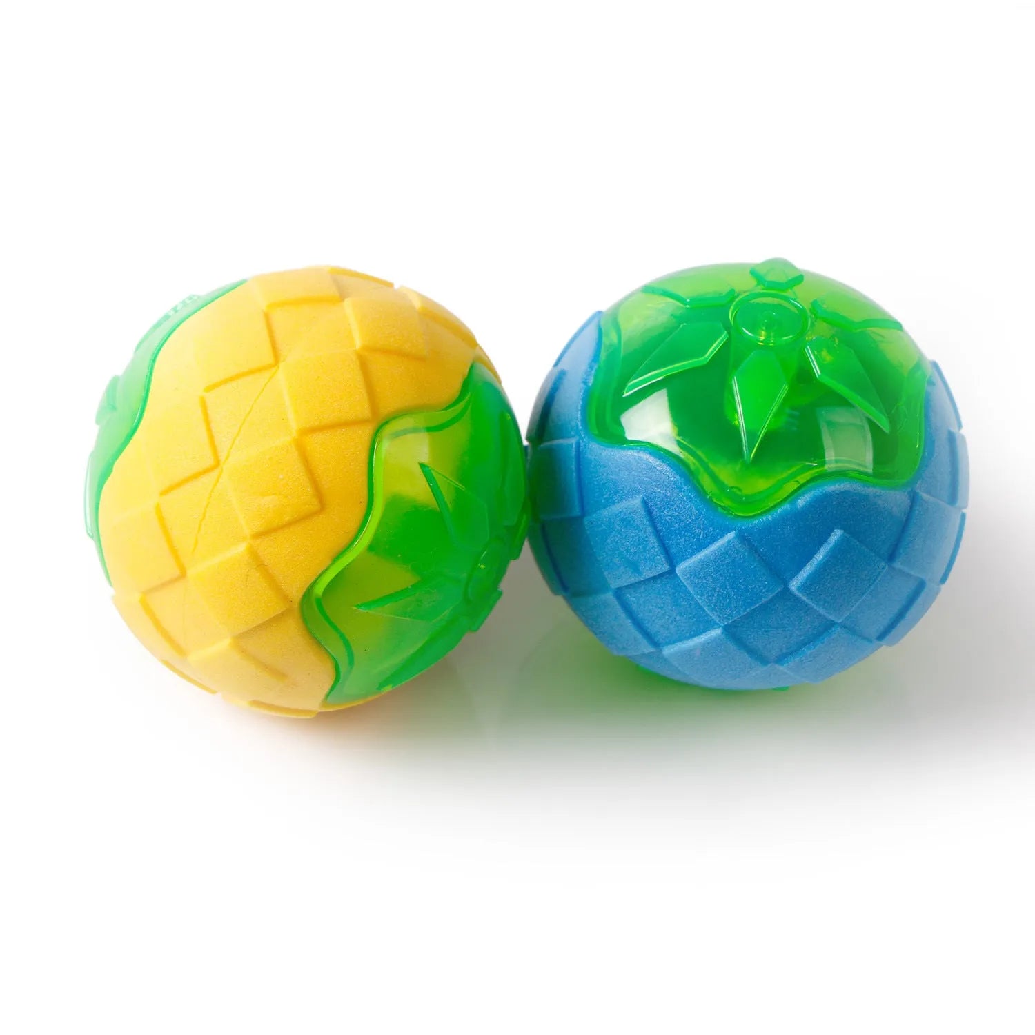Blue dog toy ball with audible and glow features made from TPR material for chewing and floating play