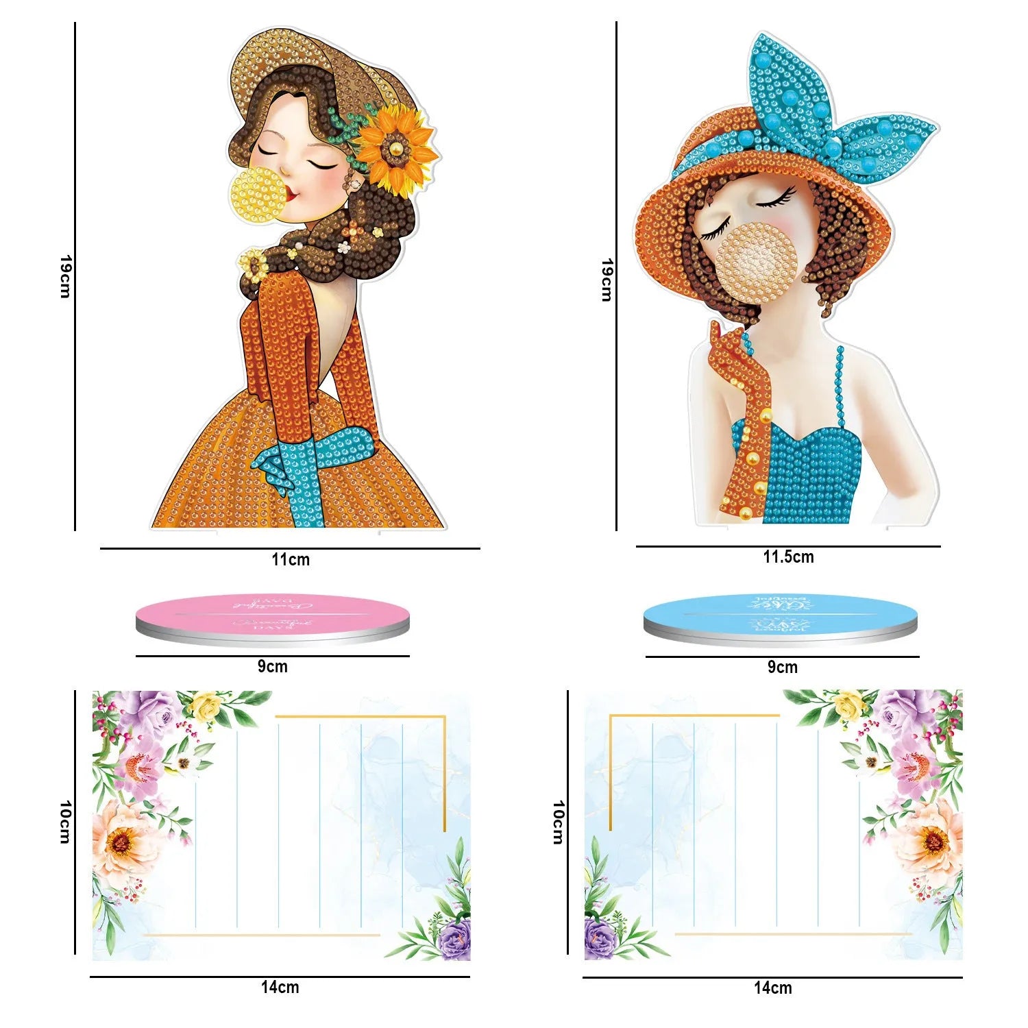 Diamond painting decorative desktop note clip handmade American craft 19cm