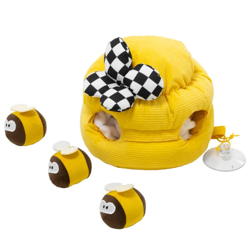 Pet dog food hiding educational toy in honey digging regular pattern made from polyester and pure cotton