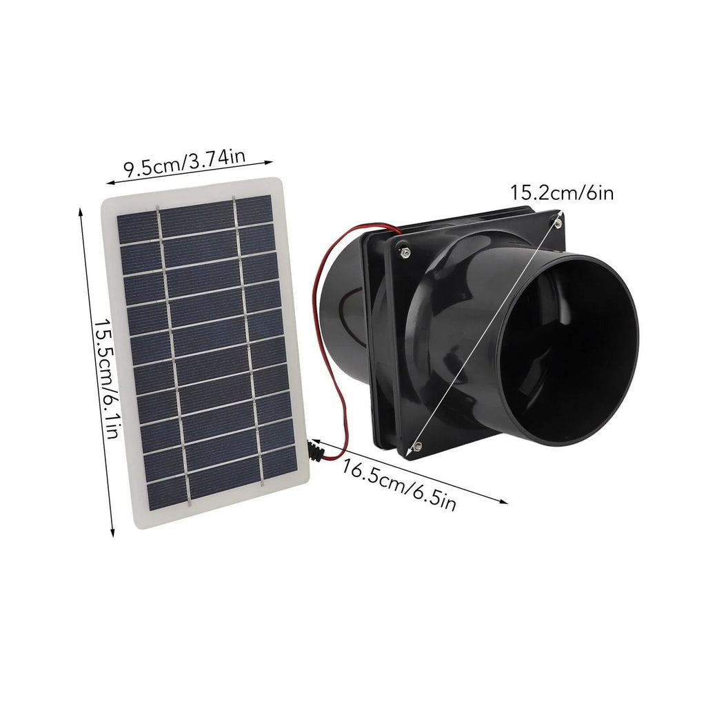 Solar waterproof double exhaust fan with 10W monocrystalline silicon panel and plastic fan kit