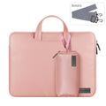Shockproof waterproof PU laptop bag in black with shoulder strap and accessory bag for 15.6 inch laptop