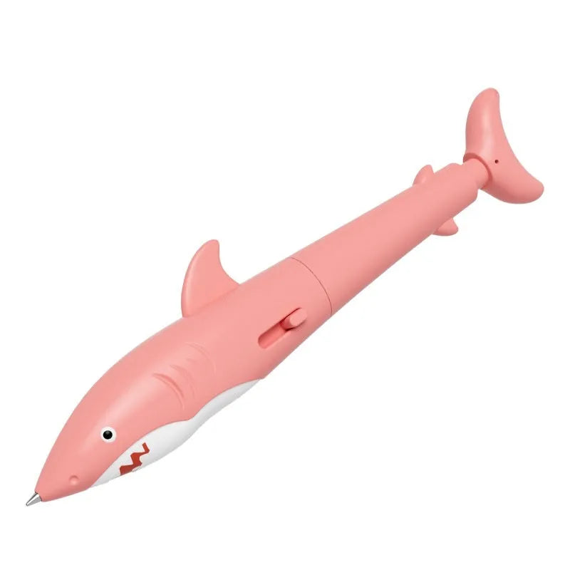 Shark Water Gun Pen in blue plastic – novelty ballpoint with water spray tip