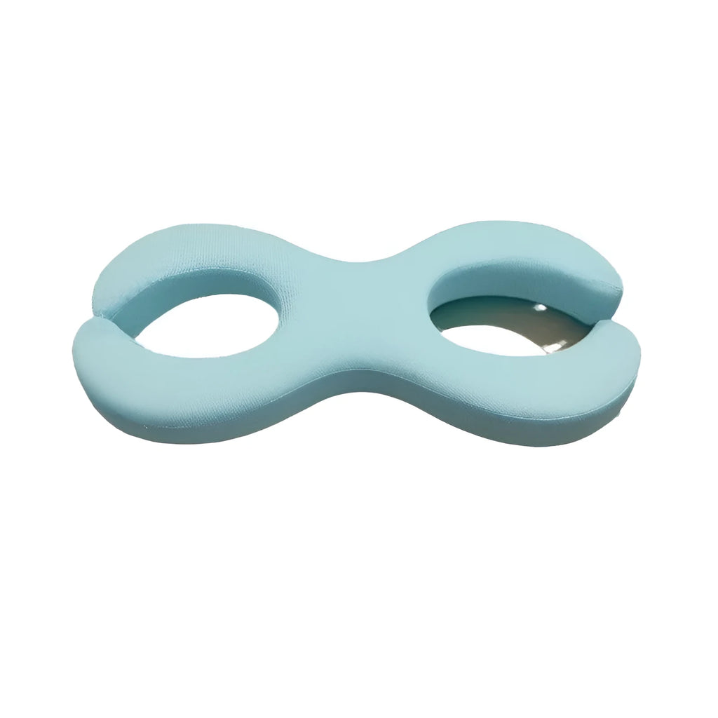 Blue cylindrical memory foam cervical pillow for neck support during sleep