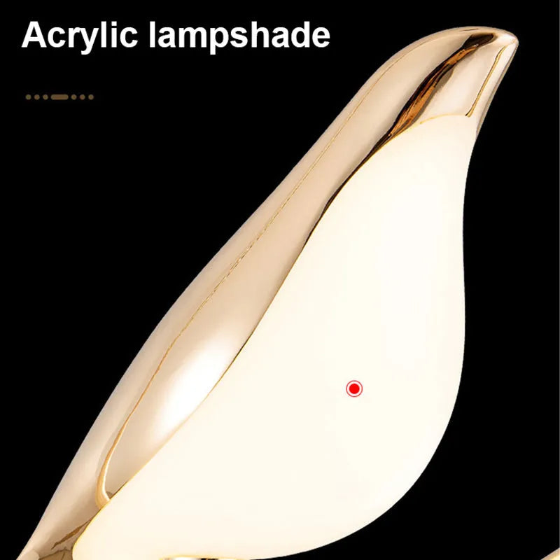 Modern minimalist magpie bird design chandelier with zinc alloy and acrylic construction