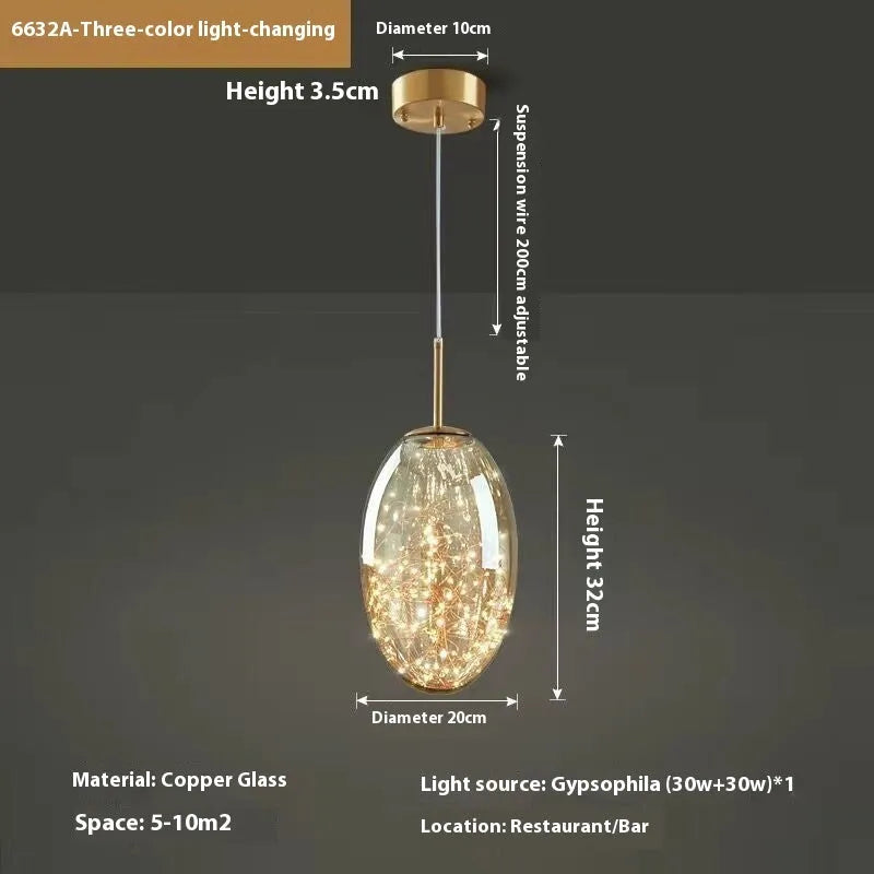 Modern white glass chandelier with adjustable suspension cord and remote control