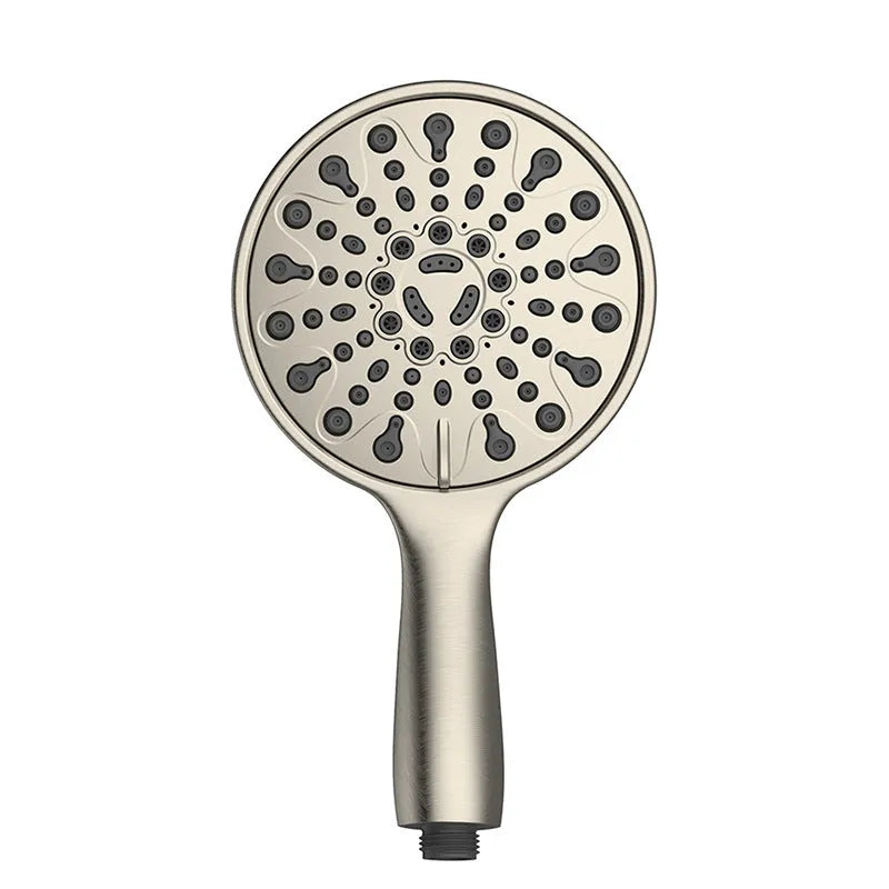 Six-function handheld shower head with electroplating finish and multiple spray modes