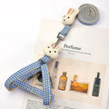 Quick release small dog harness and leash set in blue colour with anti-pull design