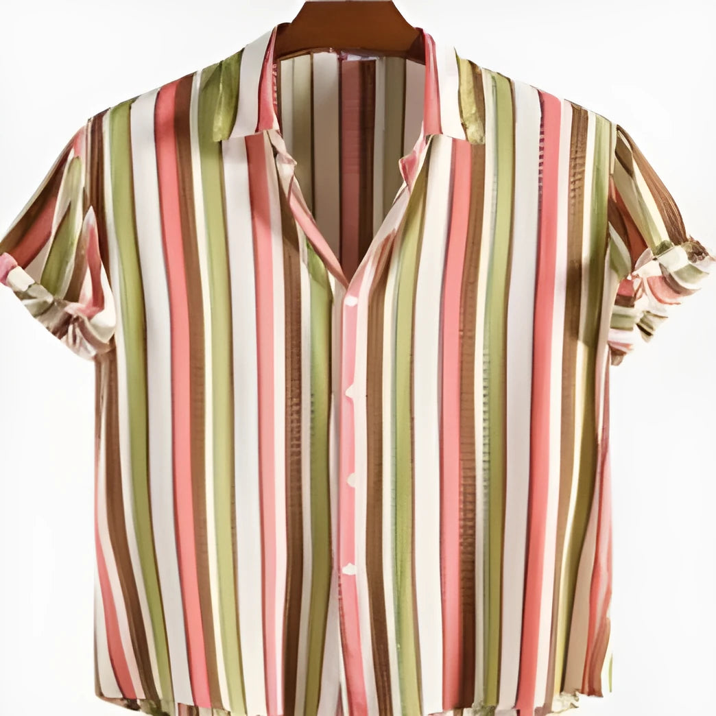 Men's short sleeve digital printed shirt in colour 1 pattern, polyester summer garment