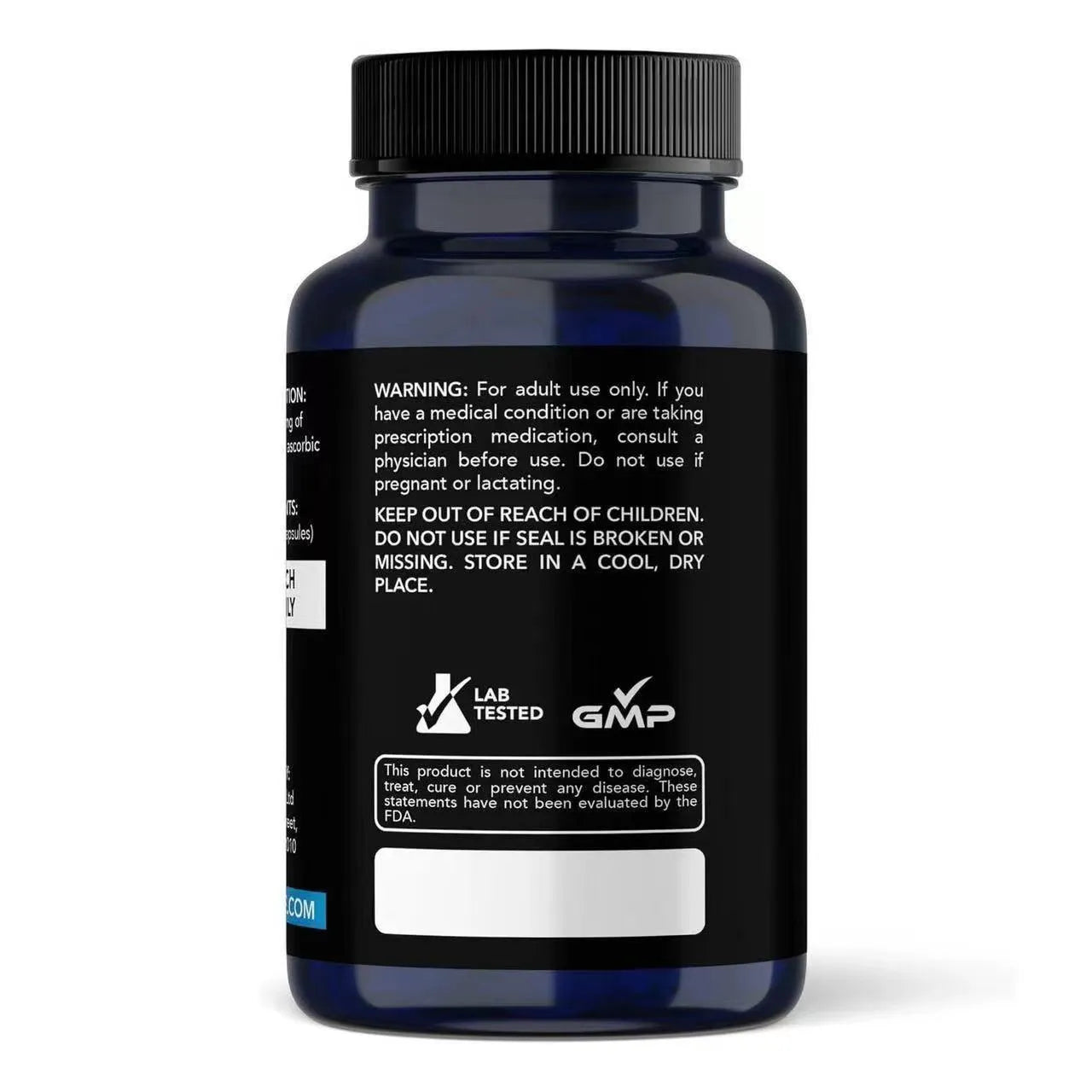 White bottle of Methylene Blue Capsules, 60 tablets, standard specification, hair oil category supplement.