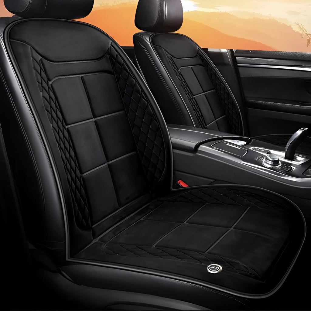 Car heating cushion with automatic temperature control in beige, black or coffee colours