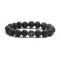 Geometric agate bracelet with volcanic colour stones and stainless steel finish