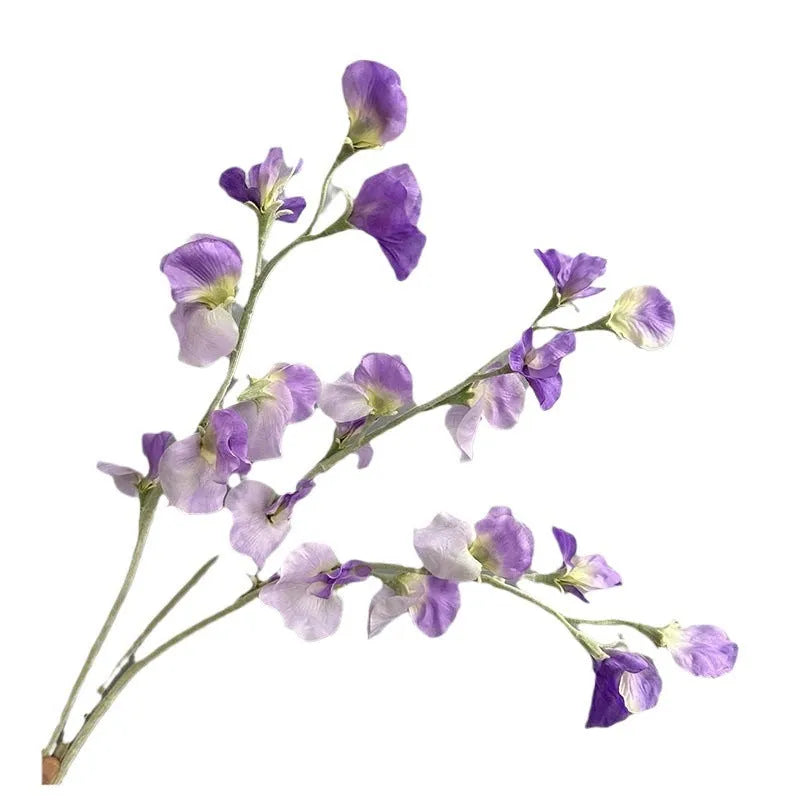 63cm purple flocked silk flower fake flower for wedding and home decor on white background