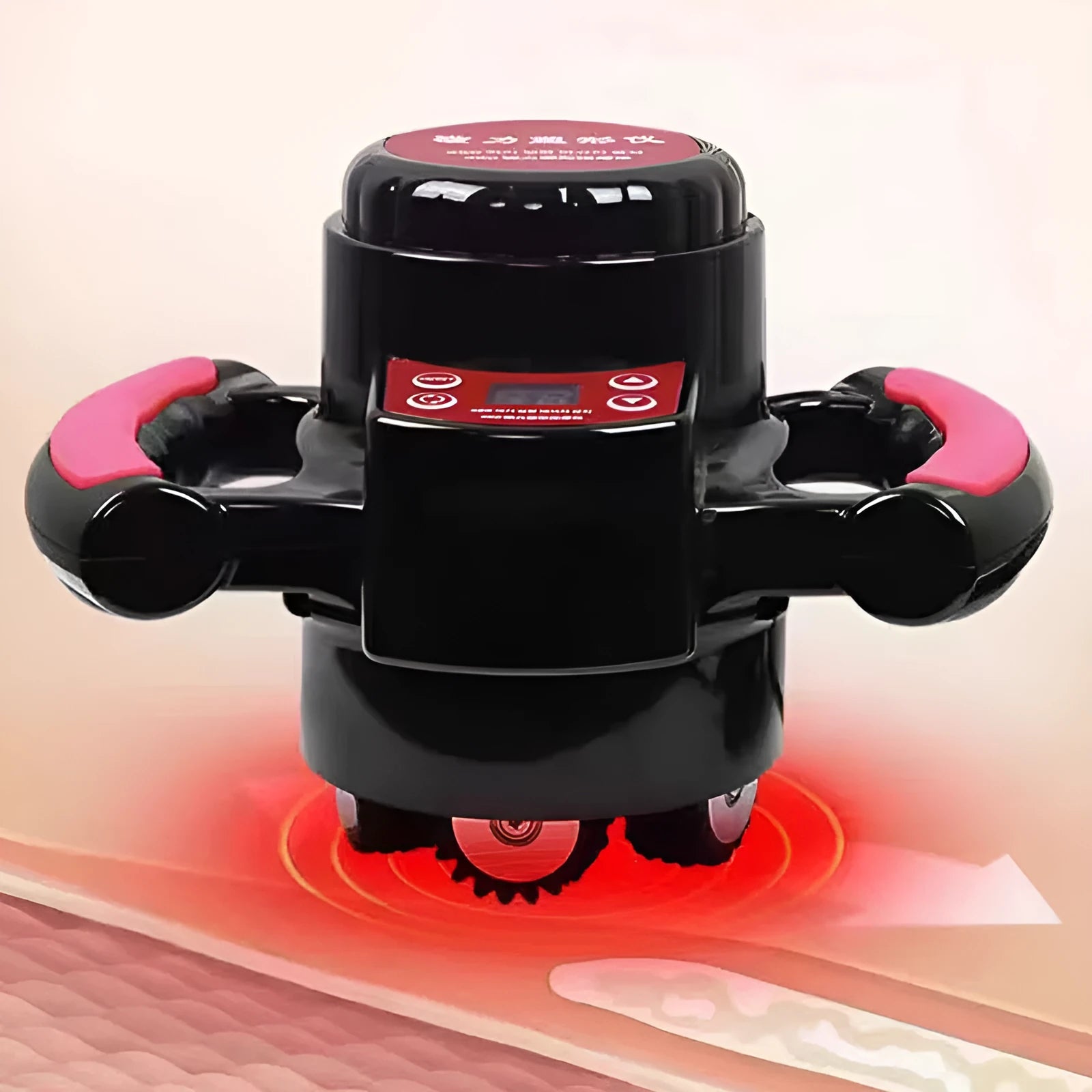 New handheld fat shock body shaping device in Rose Red colour with compact dimensions