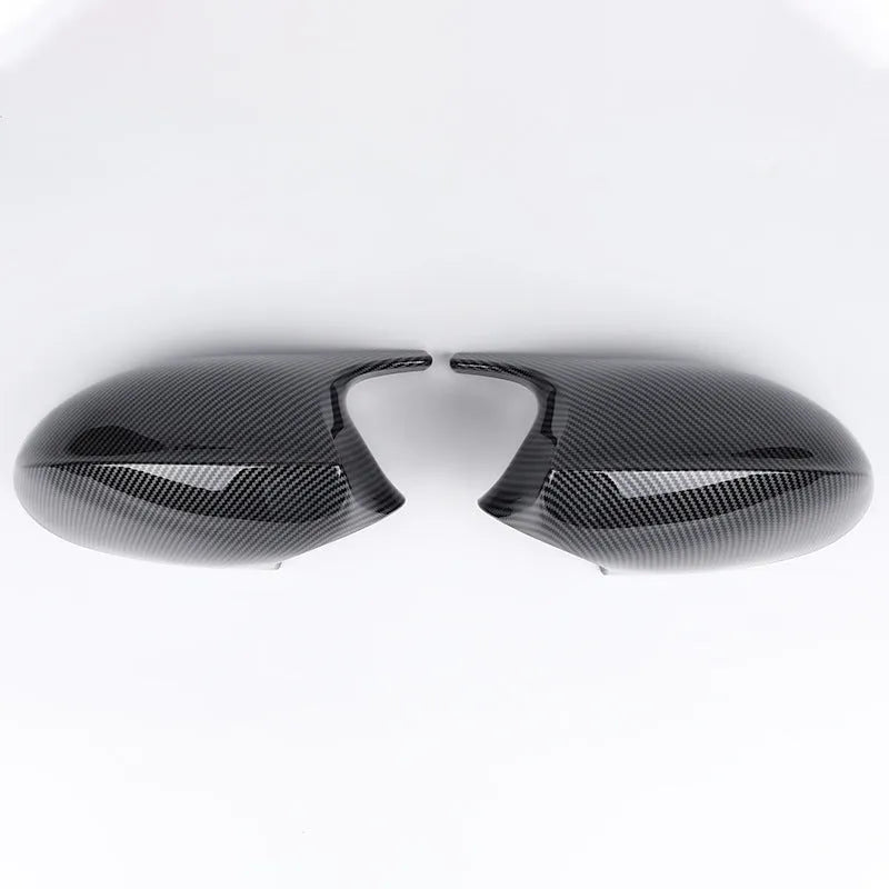 Pair of black ABS plastic rearview mirror shells for BMW 3 Series E90 replacement