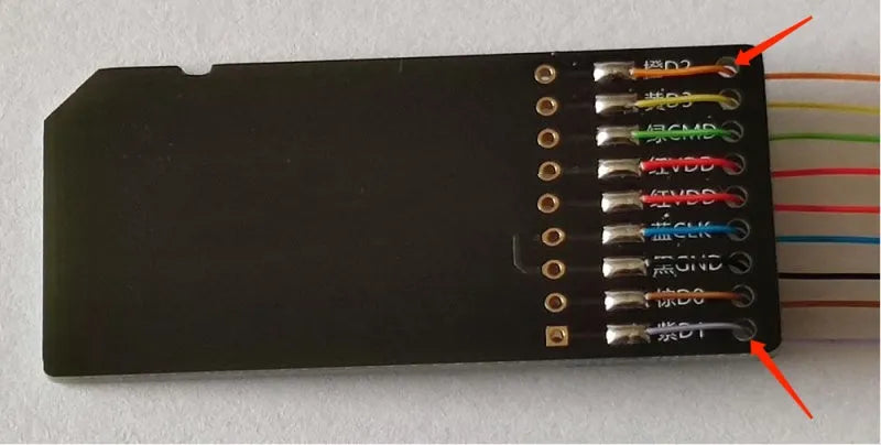 EMMC read/write tool for car audio maintenance with SD card PCB port connector
