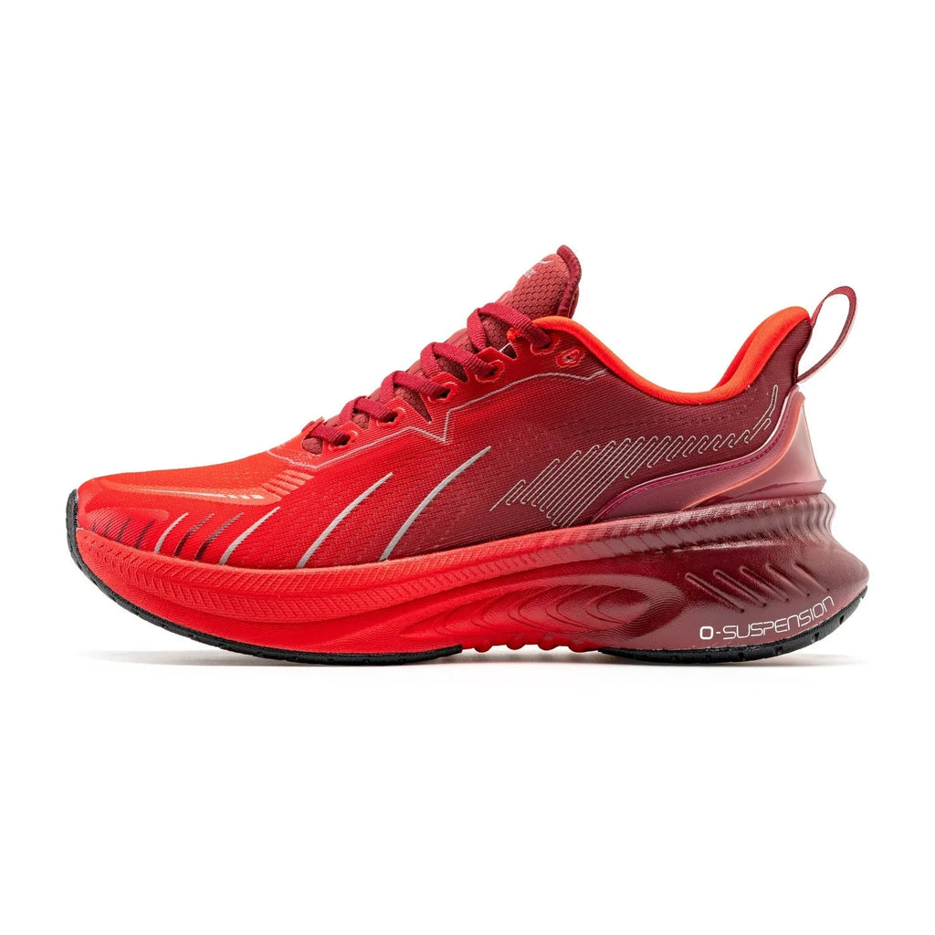 Low-top running shoes with striped pattern, available in multiple colours like black, red, and blue.