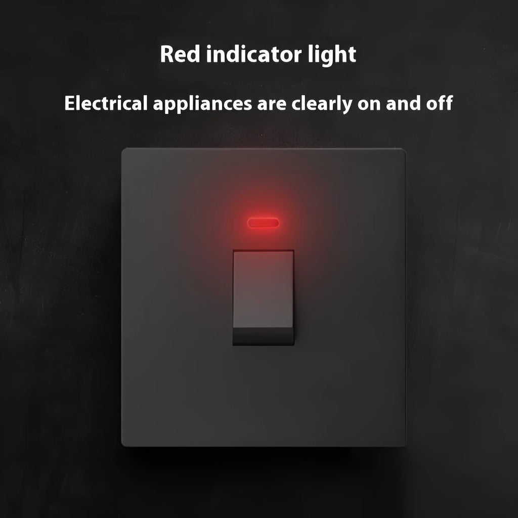 25A or 45A three-pole electrical switch with illuminated panel in gold, grey or white