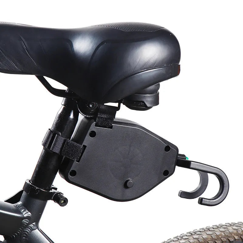 Black plastic bike trailer rope for connecting children's trailers to adult bicycles