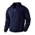 Men's jacquard long-sleeved pullover sweater in loose fit, available in multiple colours and sizes