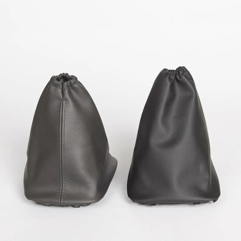 Black leather dust cover for Corolla car gear lever, showing dimensions.