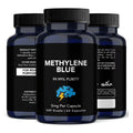 White bottle of Methylene Blue Capsules, 60 tablets, standard specification, hair oil category supplement.