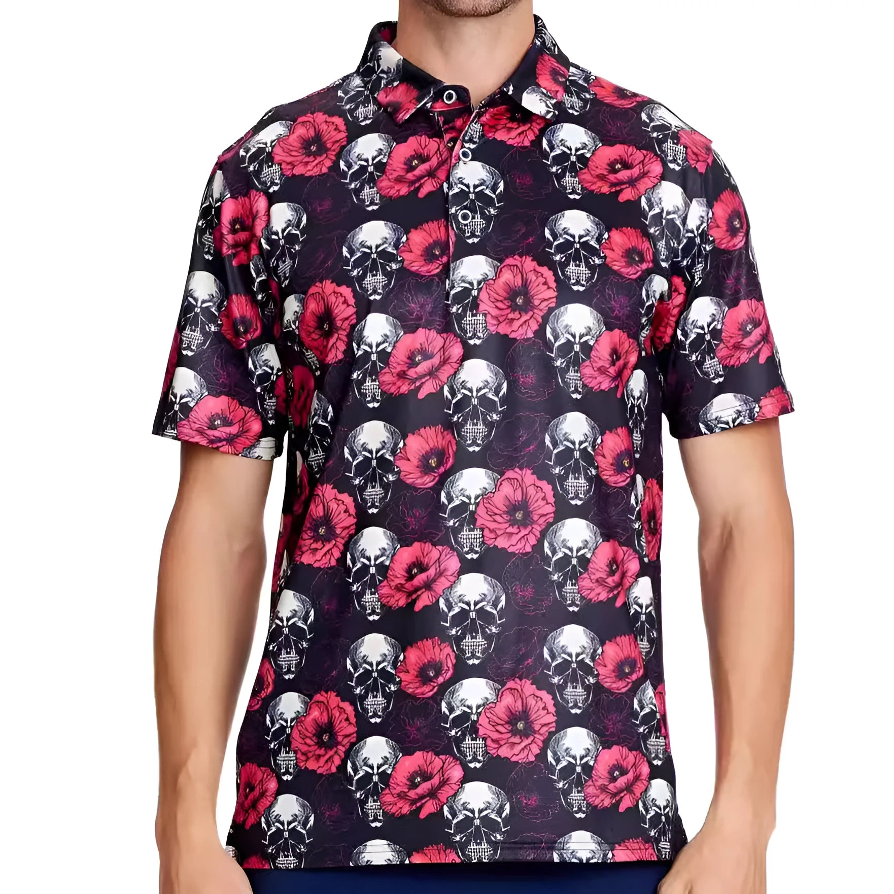 Men's 3D printed short sleeve t-shirt with zipper decorations in Japanese retro style