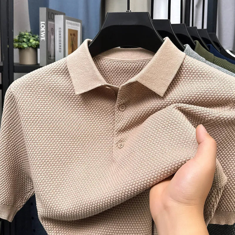 Loose fit pure cotton short sleeve sweater in oversized pullover style