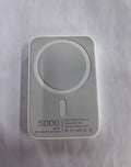 Magnetic wireless charging power bank in white colour showing compact rectangular design