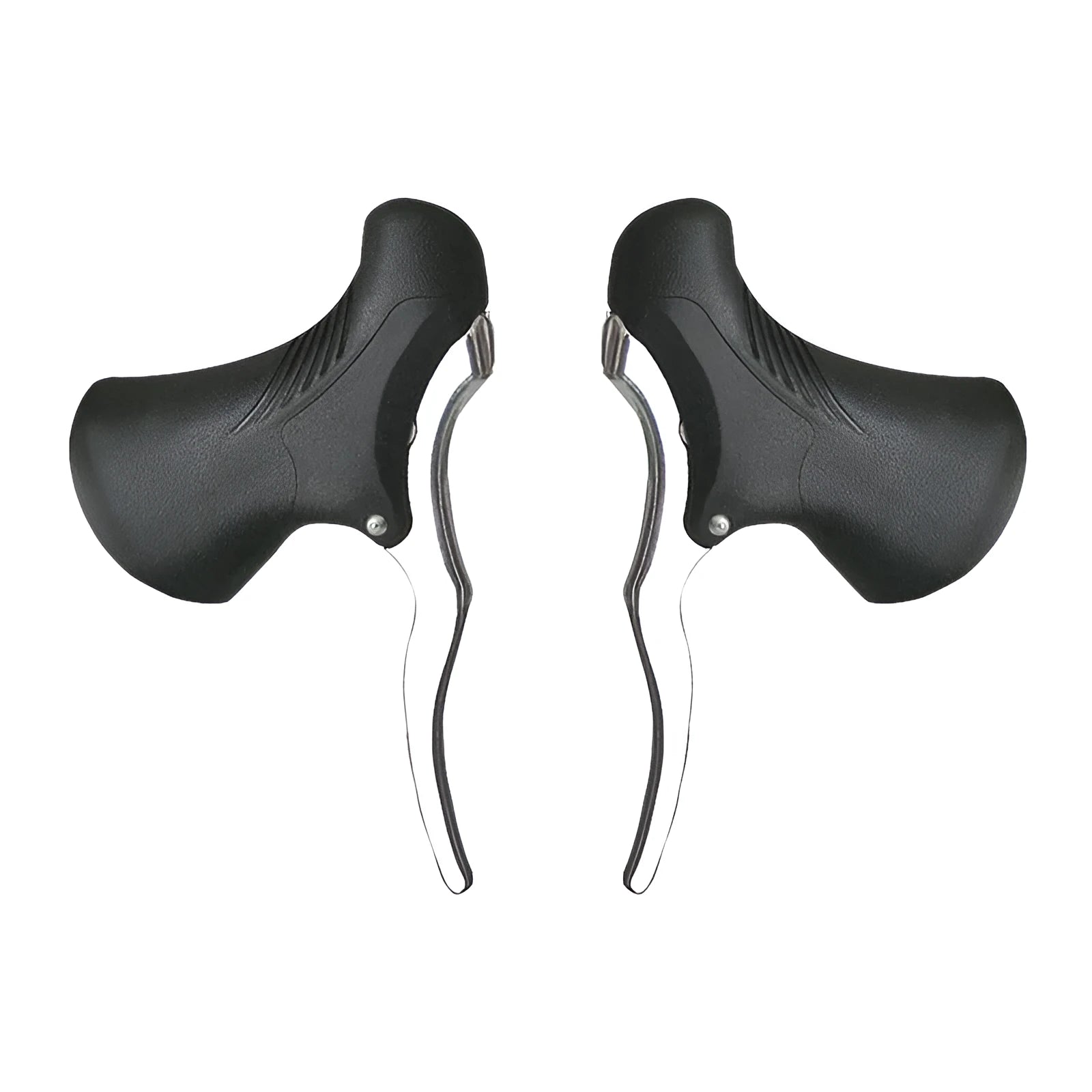 Road bicycle aluminium alloy brake handles in black and black silver for 22.2mm and 23.8mm handlebars