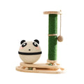 Wooden cat climbing frame with turntable, double pillars, cute style, scratch-resistant pet toy
